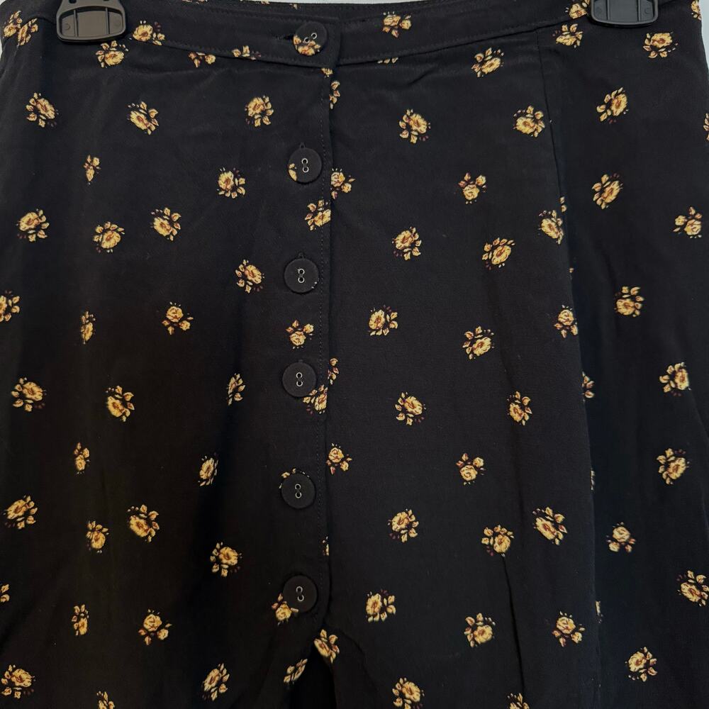 Abercrombie & Fitch Skirt Women’s SP Black Micro Floral Asymmetrical Button Maxi - Picture 3 of 6